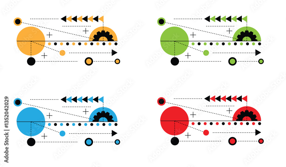 Poster futuristic modern abstract line art design element with cogwheel gear. graphic elements for a websit