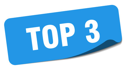 top 3 sticker. top 3 label