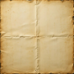 Old Folded Paper with Burnt Edges