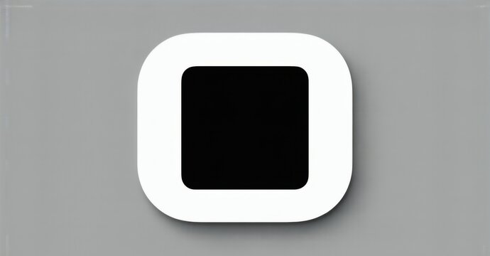 Sleek black and white distraction free writing app with clean text editor interface flat d glossy style round square shape modern app icon featuring clean minimalistic concep