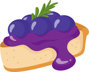 illustration blueberry cheesecake