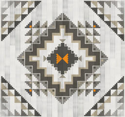 Navajo pattern.Triangle pattern.Zigzag shape on light background.Geometric shape.Square shape.Brown repeat.DIgital design.Illustration.Line.Seamless.Design for Rug.Blanket.Carpet.Printing and Knitting