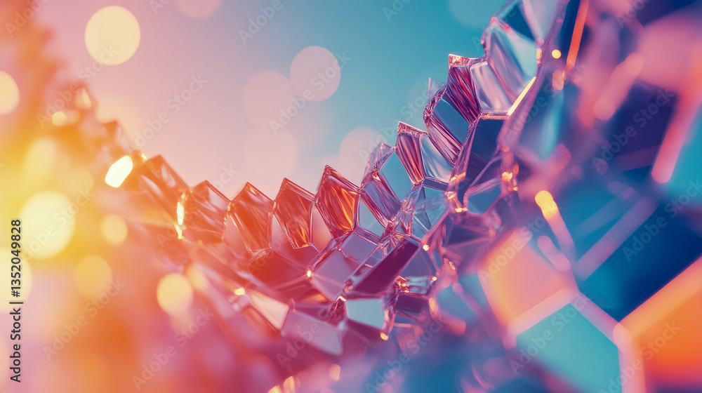 Poster Crystal Cascade: An Abstract Spectrum of Light and Form