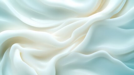 Obraz premium Elegant Draped Fabric in White and Blue-Green Hues