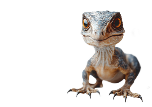 Dinosaur Maniraptors. White, transparent background. 