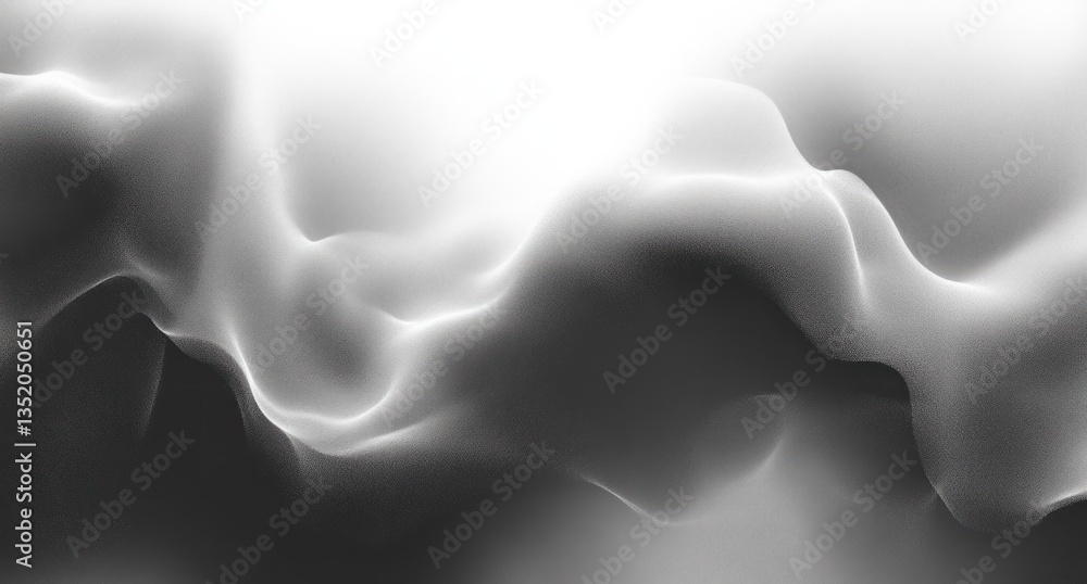 Poster black and white smoky abstract texture with soft gradients and smooth transitions in modern design