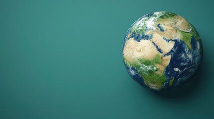 Fototapeta premium Realistic 3D Rendering of Earth Globe on Simple Background for Environmental Themes and Global Awareness Projects