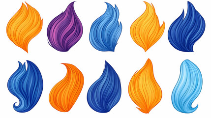 Fototapeta premium Colorful flame illustrations, design elements, graphic resources, website or app decoration