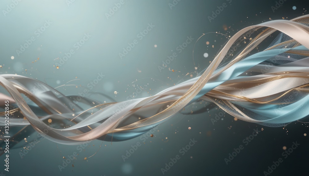 Poster dynamic flow of colorful ribbons abstract background digital art bright environment artistic perspec