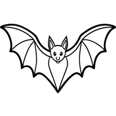 Bat line art isolated on white background