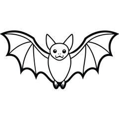 Bat line art isolated on white background