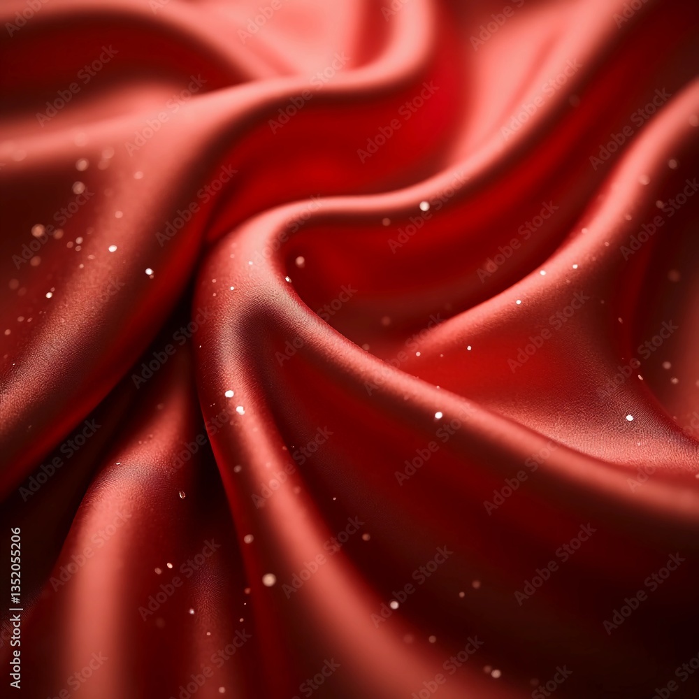 Poster rich red silk fabric undulates gracefully, reflecting light and creating a captivating interplay of 