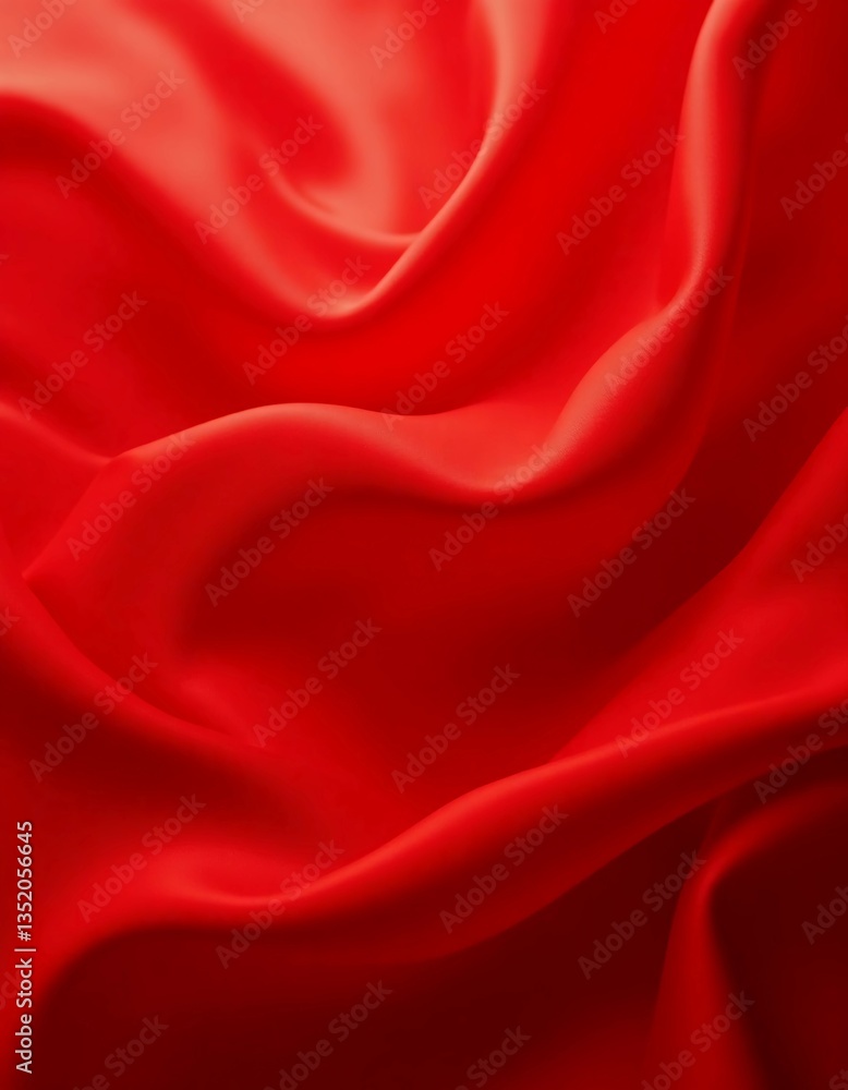 Poster silk fabric flows smoothly in rich, deep red hues, capturing light and creating gentle waves that ev
