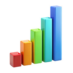 business graph on white background