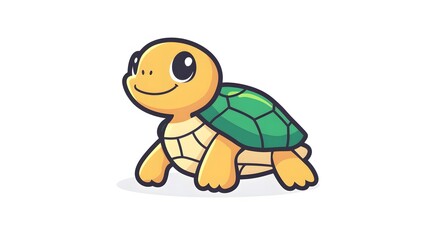 Fototapeta premium Adorable Cartoon Baby Turtle