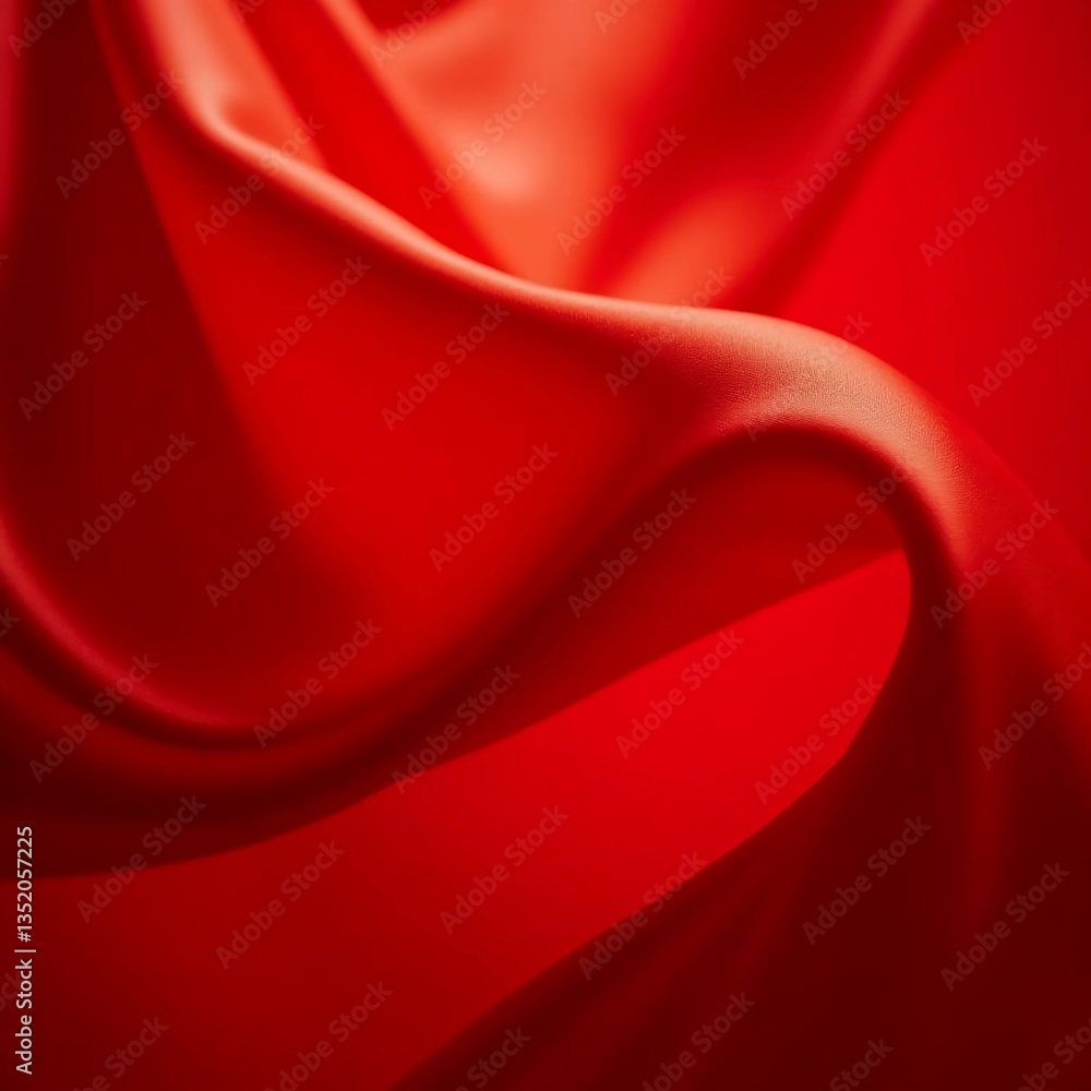 Poster luxurious red silk fabric undulates smoothly, catching the light in a soft glow that highlights its 