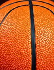 Fototapeta premium Close-up of a classic orange basketball, textured leather surface, equipment, exercise, texture