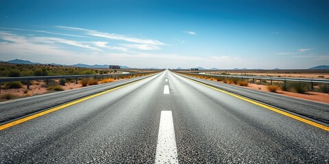 Naklejka premium Empty Road Mockup - Design Template