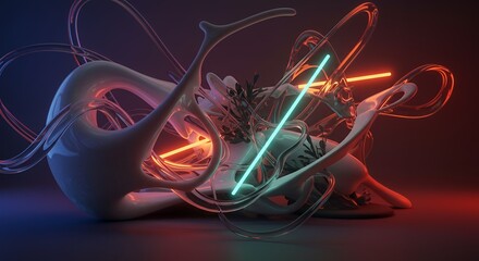 Dynamic Neon Organic Design