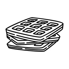 waffle outline illustration. waffle black line illustration.
