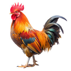 Fototapeta premium Rooster Farm Animal Chicken Poultry Image isolated on transparent background