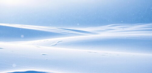 Obraz premium Softly falling snow blankets a vast, untouched winter landscape, serene, texture