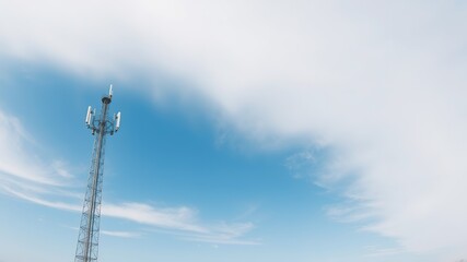 Obraz premium Modern Cell Tower Silhouette Against a Clear Sky