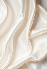 Obraz premium Unblemished, pure white silk fabric, subtly creased, luxurious texture, surface, clean