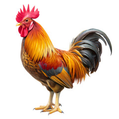 Fototapeta premium Rooster Farm Animal Poultry Chicken Image isolated on transparent background