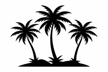 Obraz premium the palm tree icon set of silhouette vector