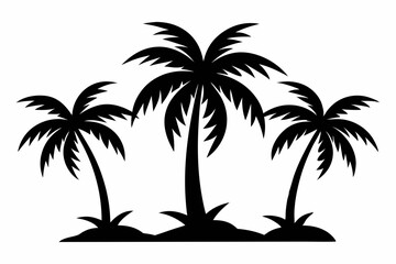 Obraz premium the palm tree icon set of silhouette vector