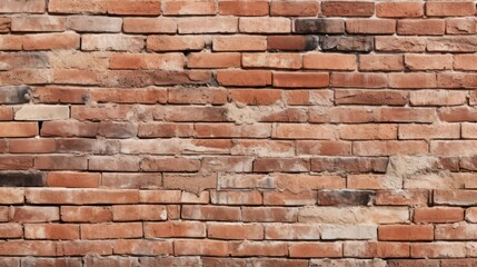 Obraz premium Close-up of textured red brick wall with visible mortar lines