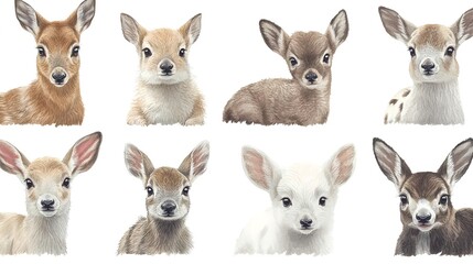 Hand-drawn Baby Animal Designs for Textiles, Posters, and Cards