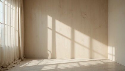 Sunlit minimalist interior modern room photography bright environment serene view aesthetic concept