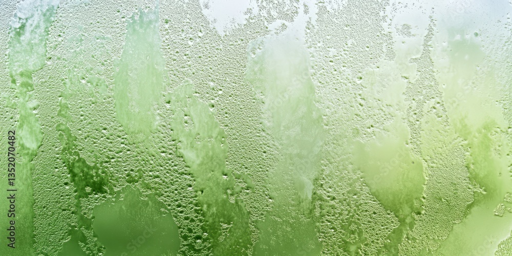 Poster unique patterns of condensation on a green background create a refreshing visual texture