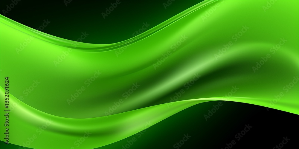 Aufkleber wavy green fabric gently flowing in a soft breeze with a dark background creating a serene atmospher