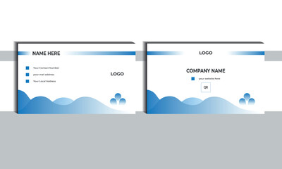 Moder Blue and White Business Card Design Template