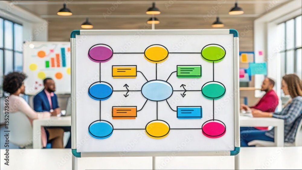Aufkleber brainstorming session with 3d mind mapping techniques for ideas