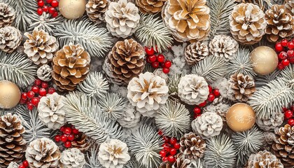 Fototapeta premium A festive arrangement of holiday decorations with a seasonal theme