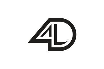 number 4 and letter D logo design