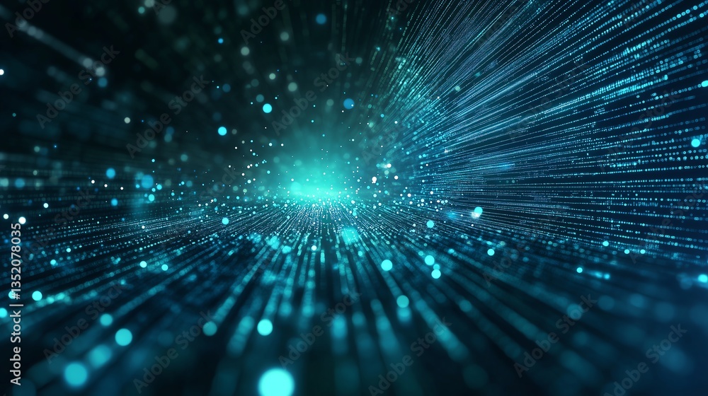Poster digital technology speed connect blue green background: minimalistic abstract communication and inno