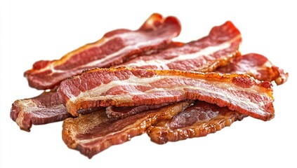 Crispy cooked bacon slices