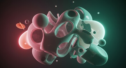 Futuristic Neon Abstract Shapes