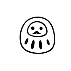 Fototapeta premium シンプルなだるまのイラスト素材