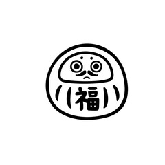 シンプルなだるまのイラスト素材