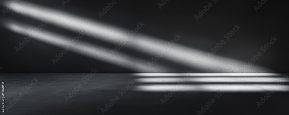 Poster abstract light rays casting shadows on a surface.