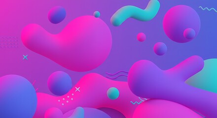 Modern Neon Organic Shapes