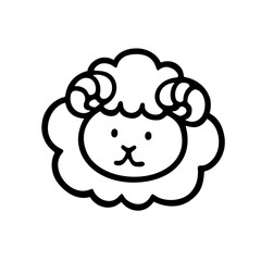シンプルなひつじのイラスト素材