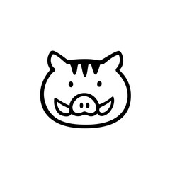 シンプルないのししのイラスト素材