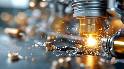 Cinematic Close Up of a High Performance Engine Igniting with Glowing Spark Plugs Metallic Surfaces Reflecting the Intense Heat and Energy of the Powerful Ignition Process  This Dynamic